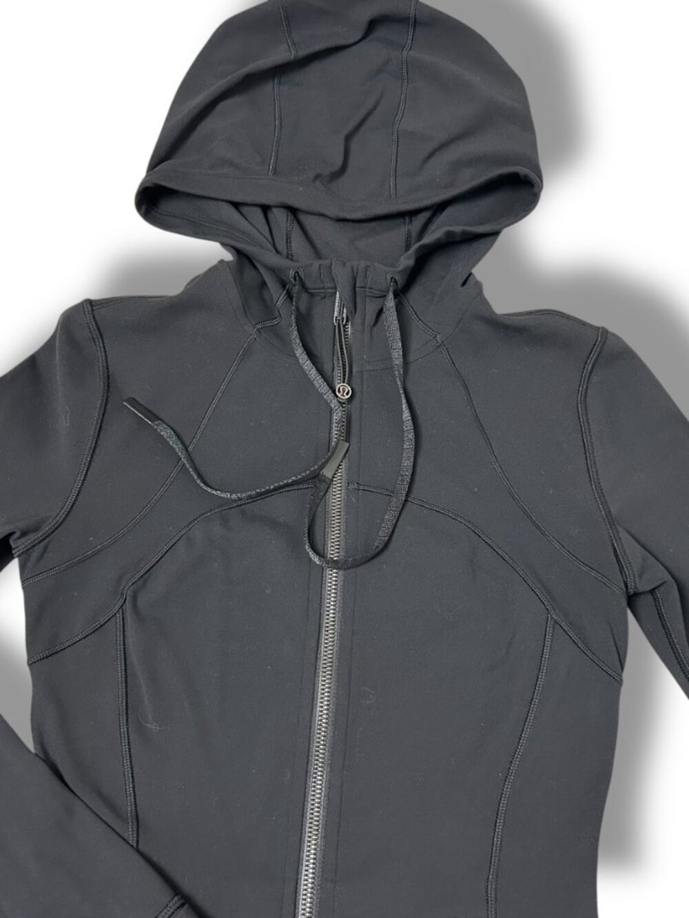 Lululemon Women's Define Hooded Nulu Jacket Black Full Zip Pockets Slim Fit Sz 2 - Picture 9 of 11